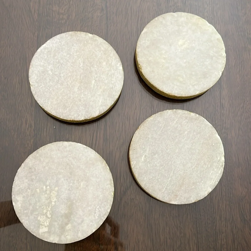 West Elm Marble & Gold Set of 4 Coasters